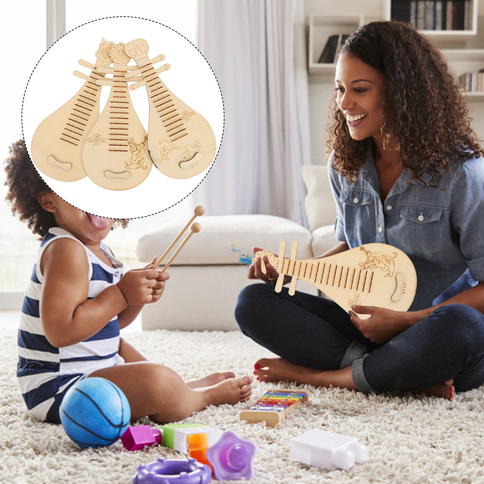 Musical Instrument Family - مجموعة أدوات صنع آلة اللوت للأطفال،