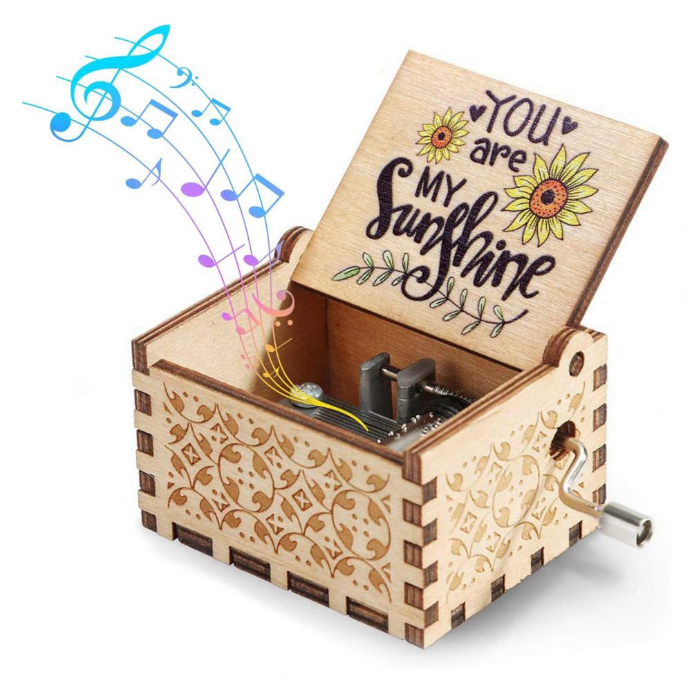 Musical Instrument Cajon - صندوق موسيقى خشبي بمقبض دوار صغير