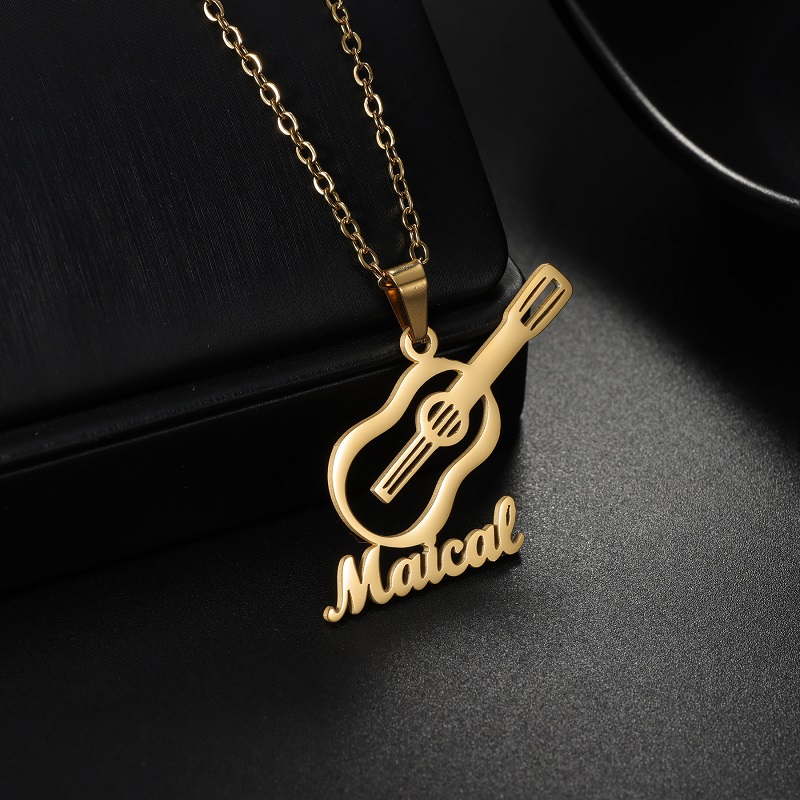 Musical Instrument And Name - قلادة جديدة مخصصة على شكل آلة