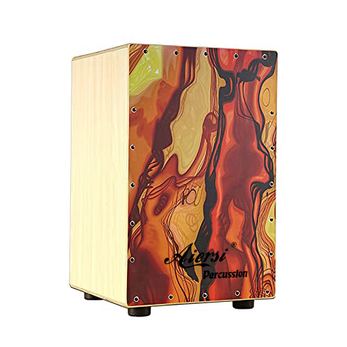 Musical Instrument Cajon - طقم طبول كاجون خشبي ملون يدوي