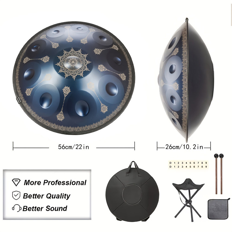 طبل هاندبان بـ 10 نغمات، 22 بو - مراجعة Musical Instrument Handpan وسعره