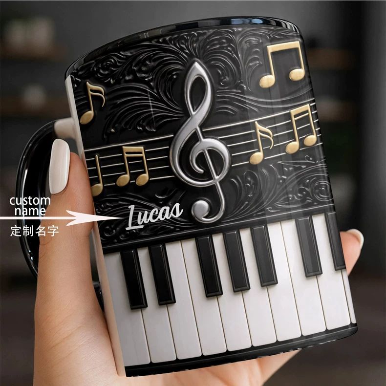 كوب سيراميك على شكل بيانو مخصص - مراجعة Musical Instrument And Name وسعره